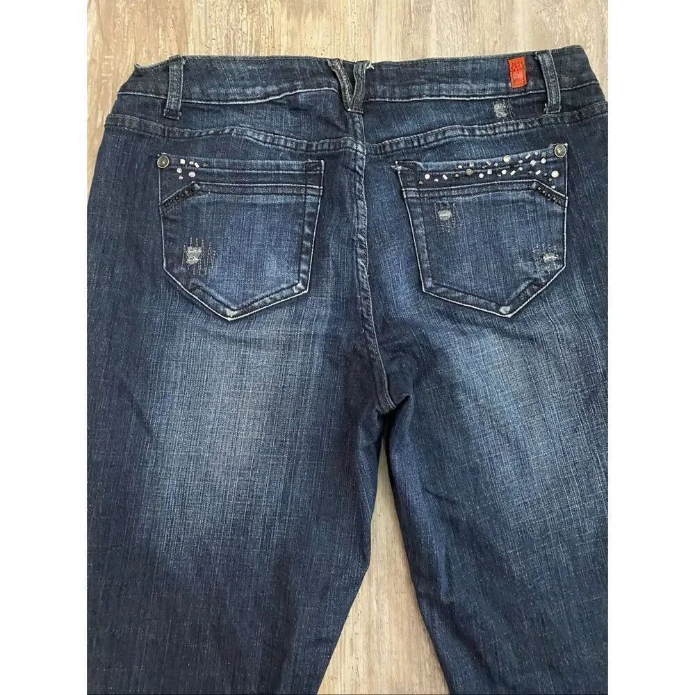 Zana Di Jean High Rise Jeans Dark Wash Rhinestones Women’s Sz 16 - Picture 5 of 6